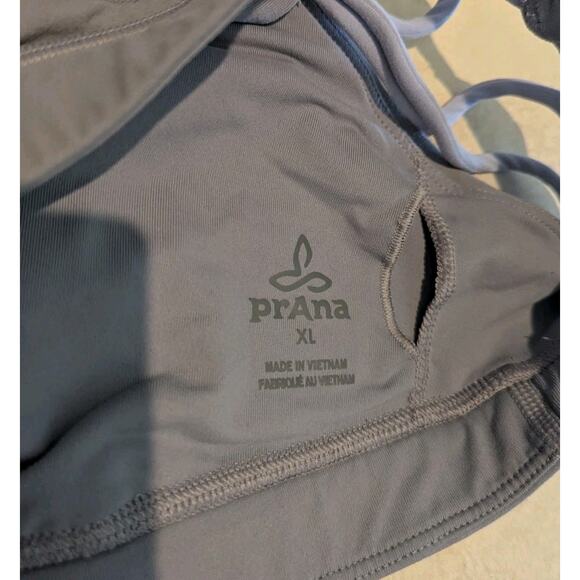 PrAna Momento Sports Bra Racerback Strappy Yoga Stretch Gray Athletic Size XL - Picture 5 of 5
